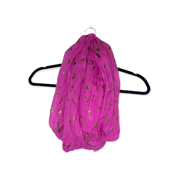 JUICY COUTURE Pink & Gold Graphic Infinity Scarf - Picture 1 of 4